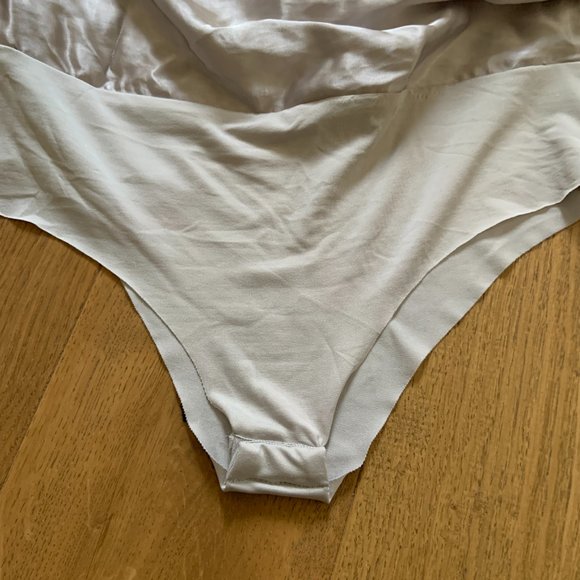 Zara Dove Gray Satin Bodysuit Strappy Sexy Wrap V-Neck Dressy Blouse Size XS - Picture 11 of 14